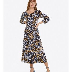 Draper James Fit & Flare Knit Shift Dress Fall Field Flowers Floral A